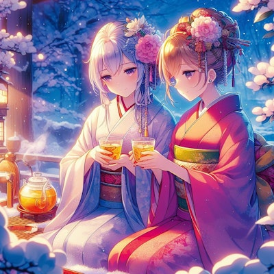 雪の夜のお茶会