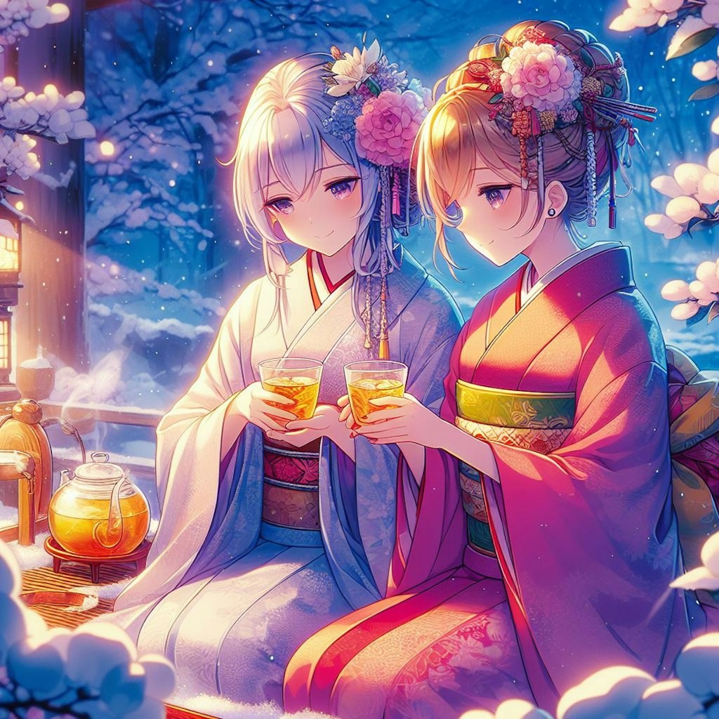 雪の夜のお茶会