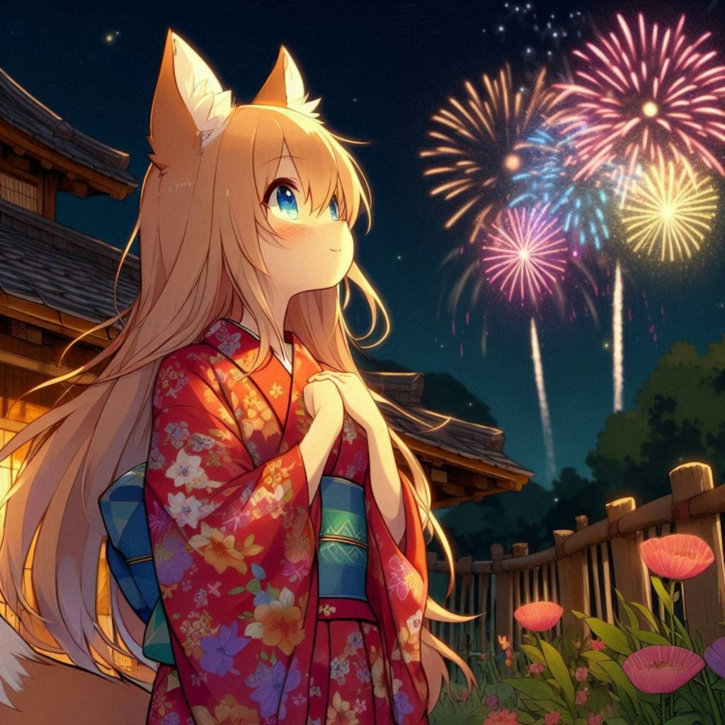 お題：夏祭り（柴犬と筋肉と浴衣少女達）