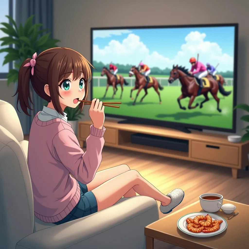 ハイビジョンテレビで競馬中継を見る