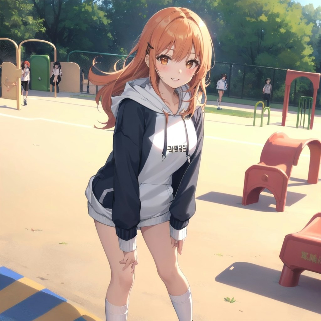 公園で遊ぶ女の子