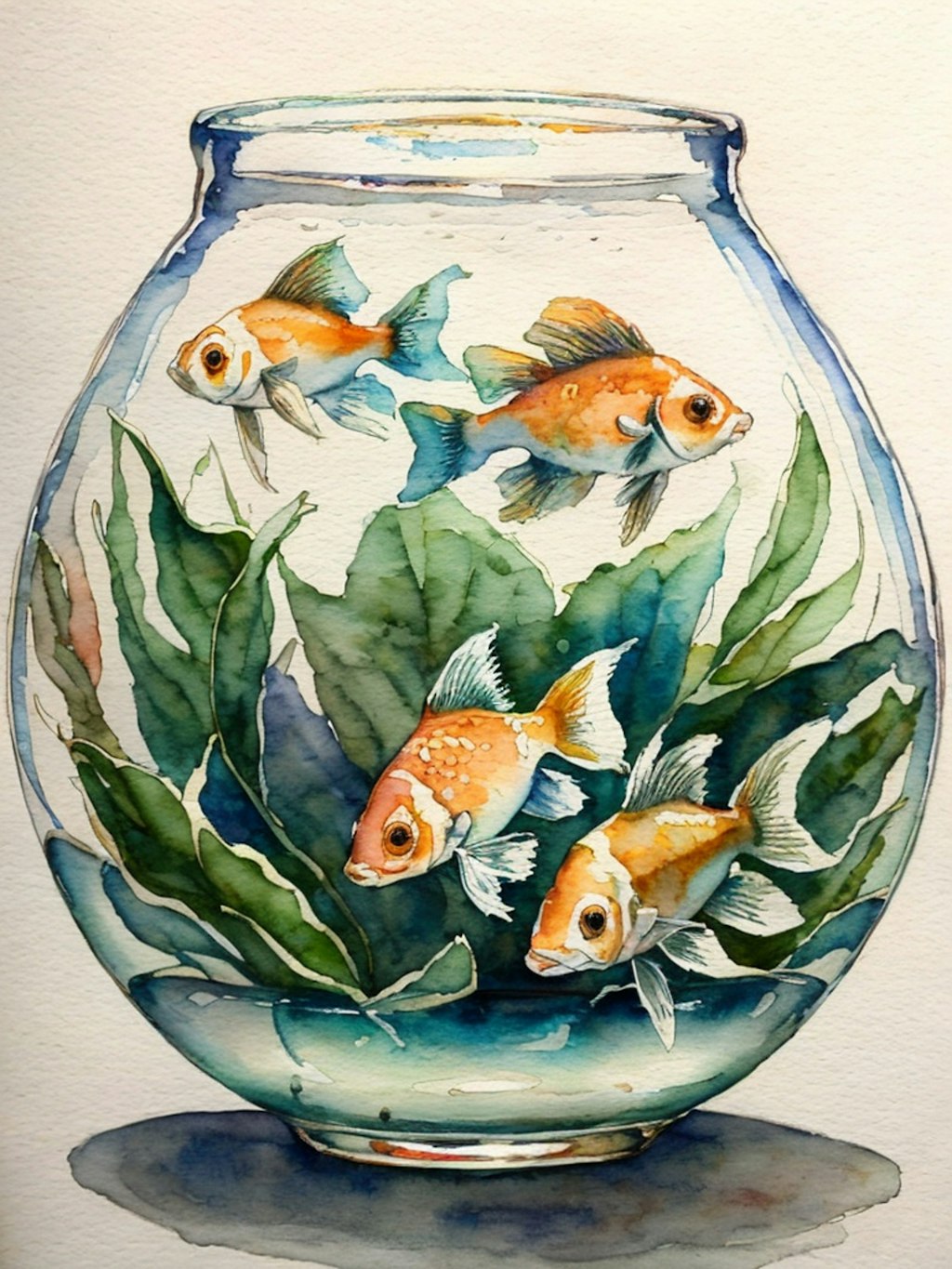 watercolor : goldfish