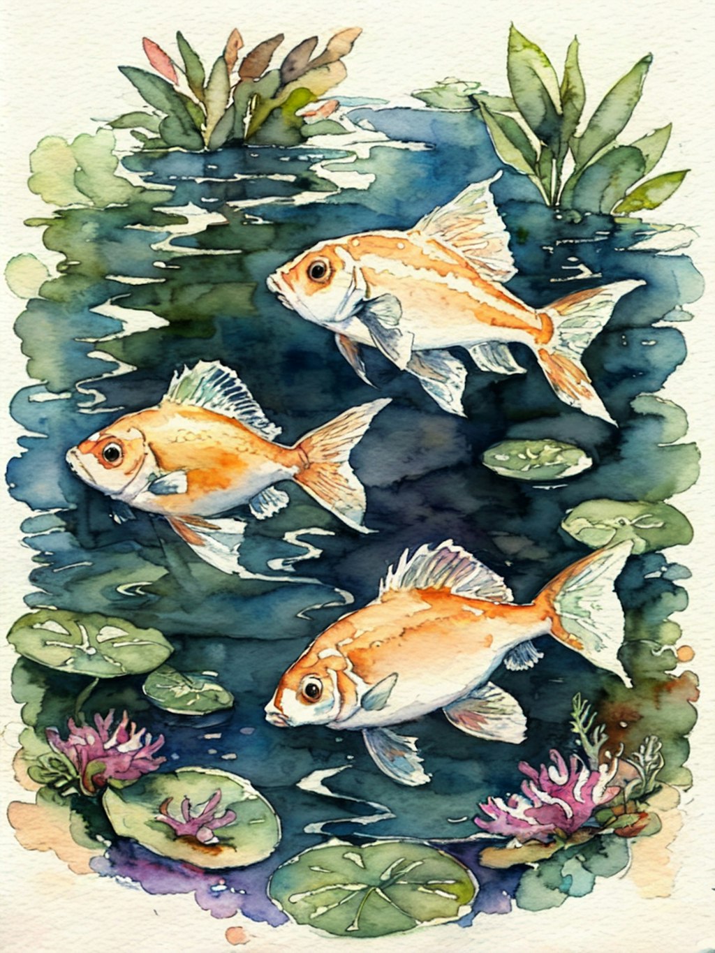 watercolor : goldfish