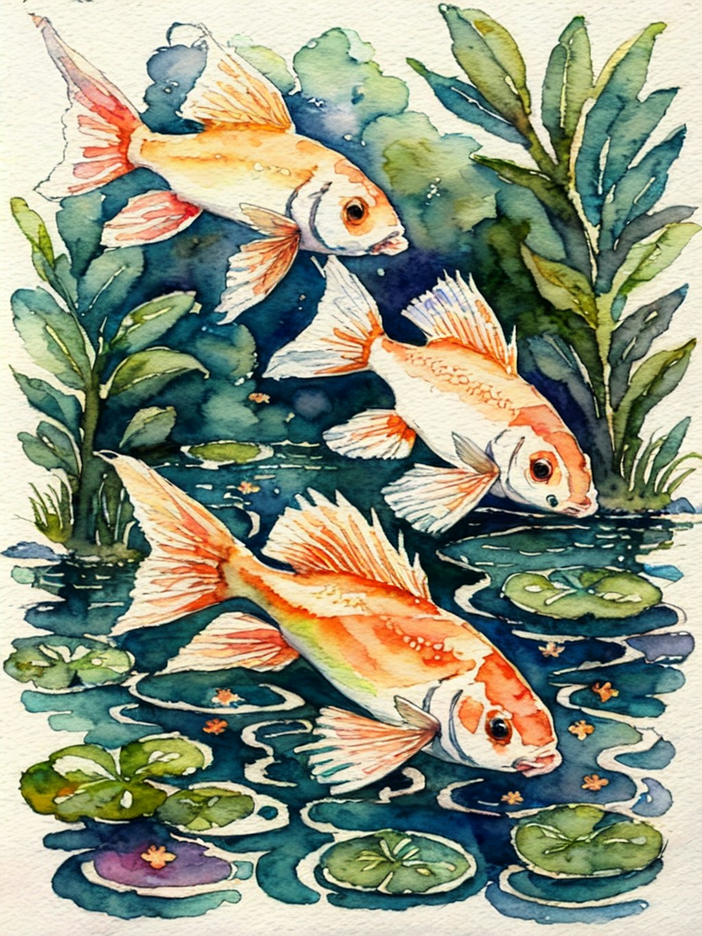 watercolor : goldfish