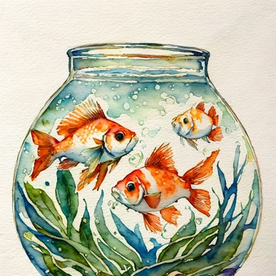 watercolor : goldfish