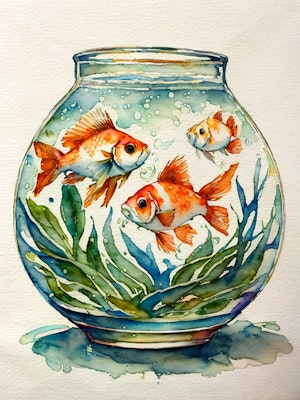 watercolor : goldfish