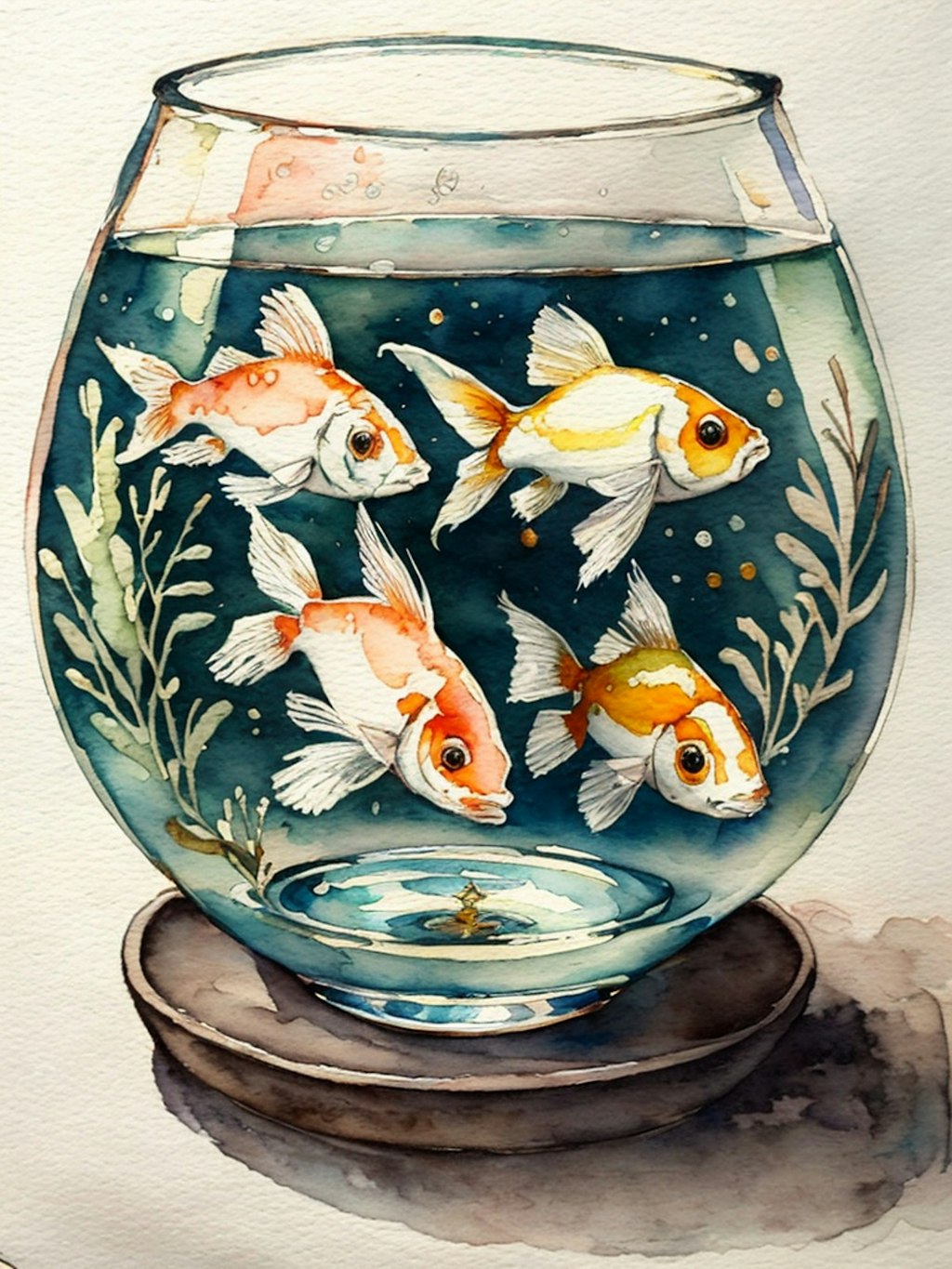 watercolor : goldfish