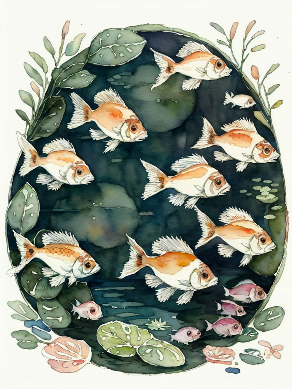 watercolor : goldfish