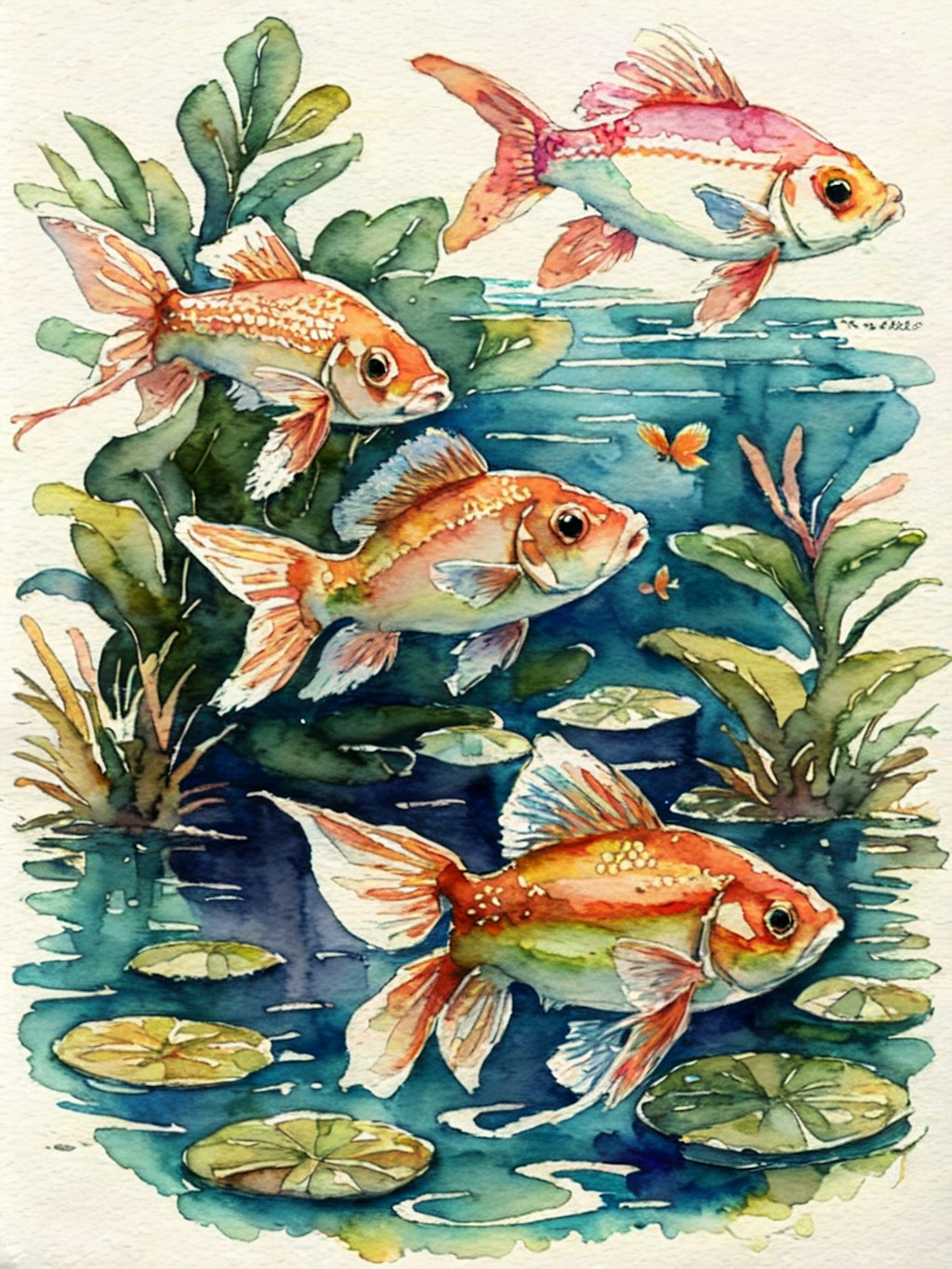 watercolor : goldfish