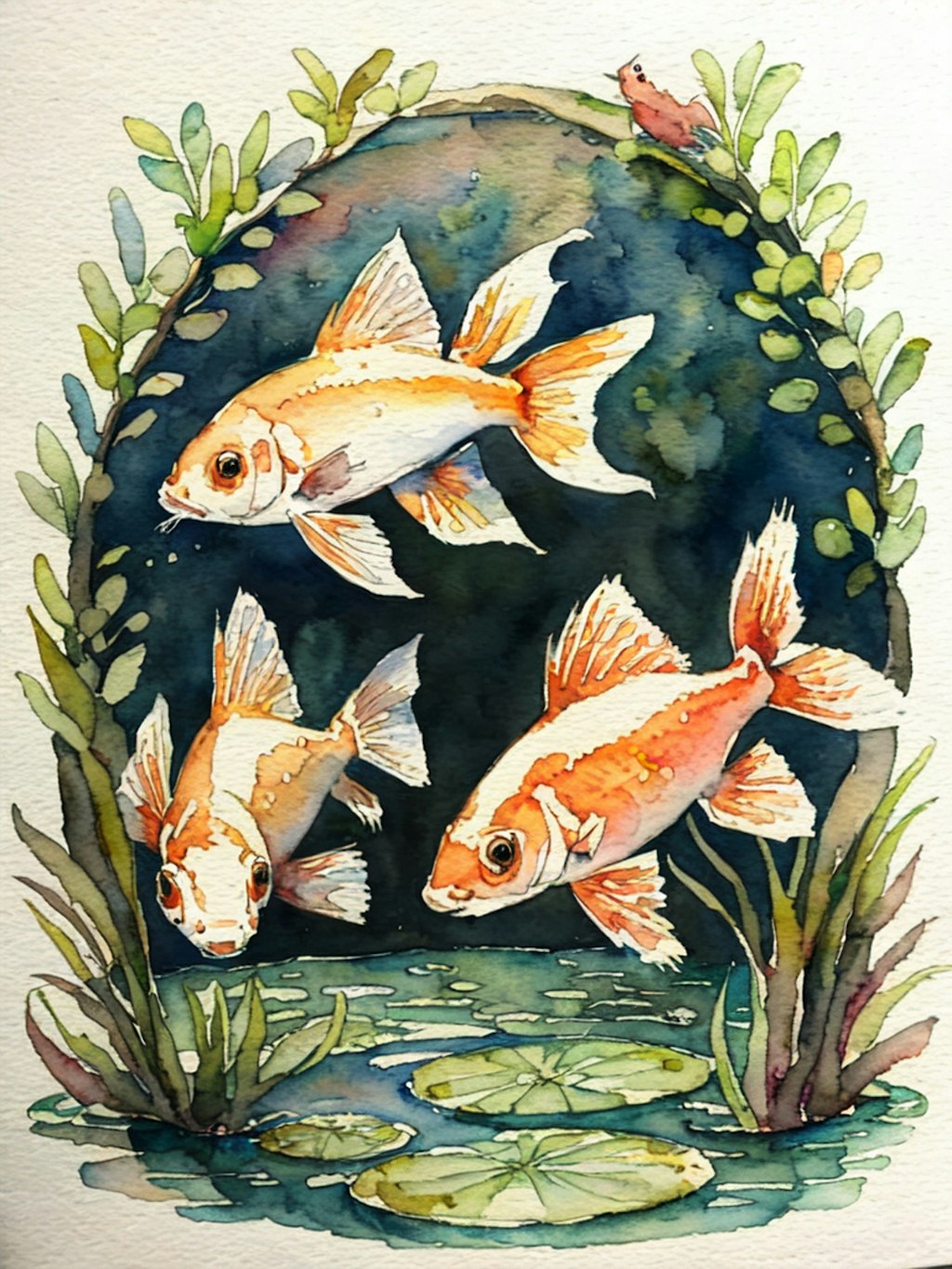 watercolor : goldfish