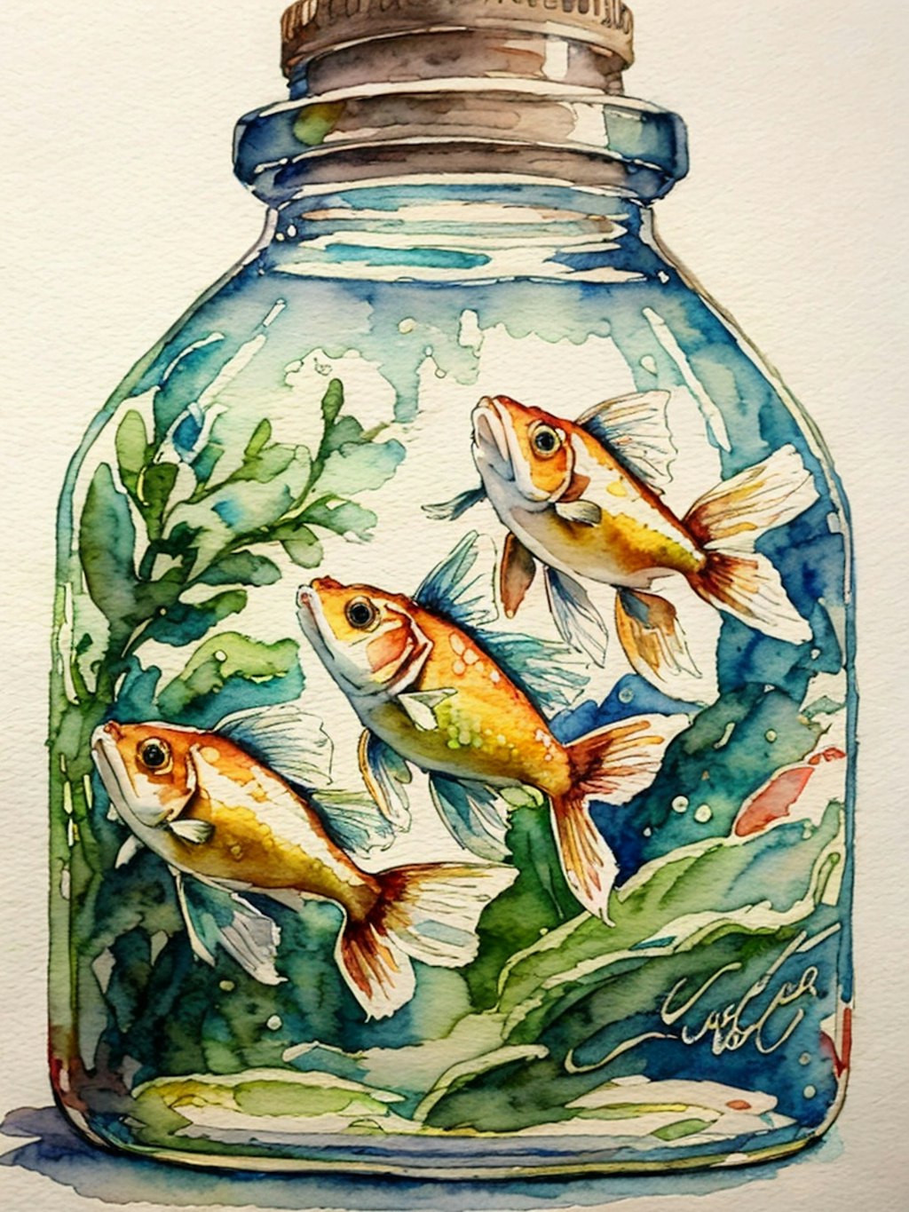 watercolor : goldfish