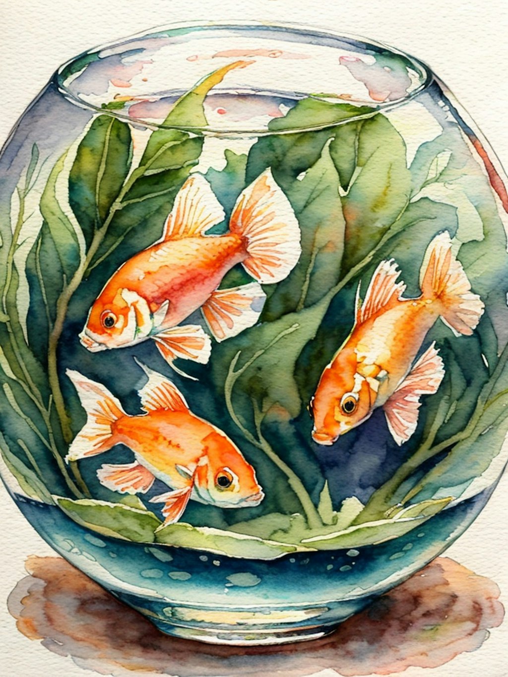 watercolor : goldfish