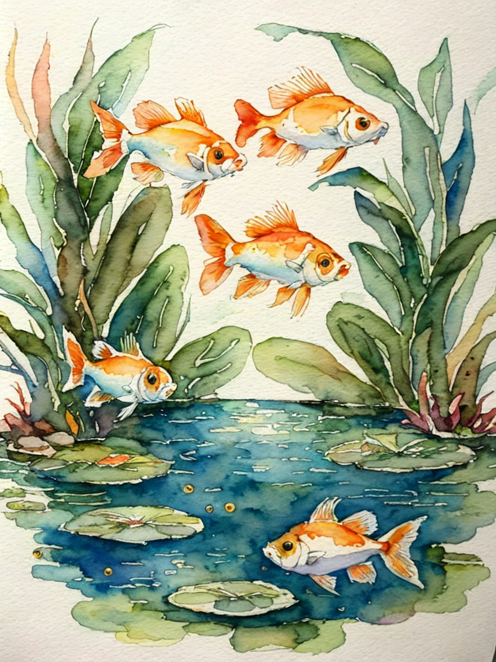 watercolor : goldfish