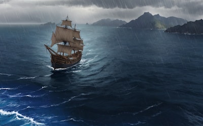 雨の航海