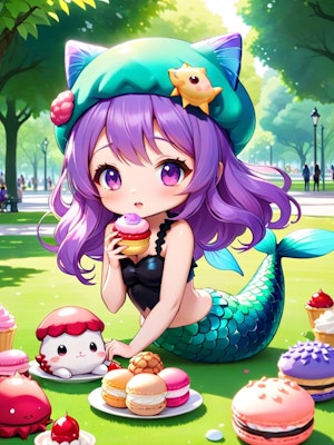 人魚の紫髪ちゃん