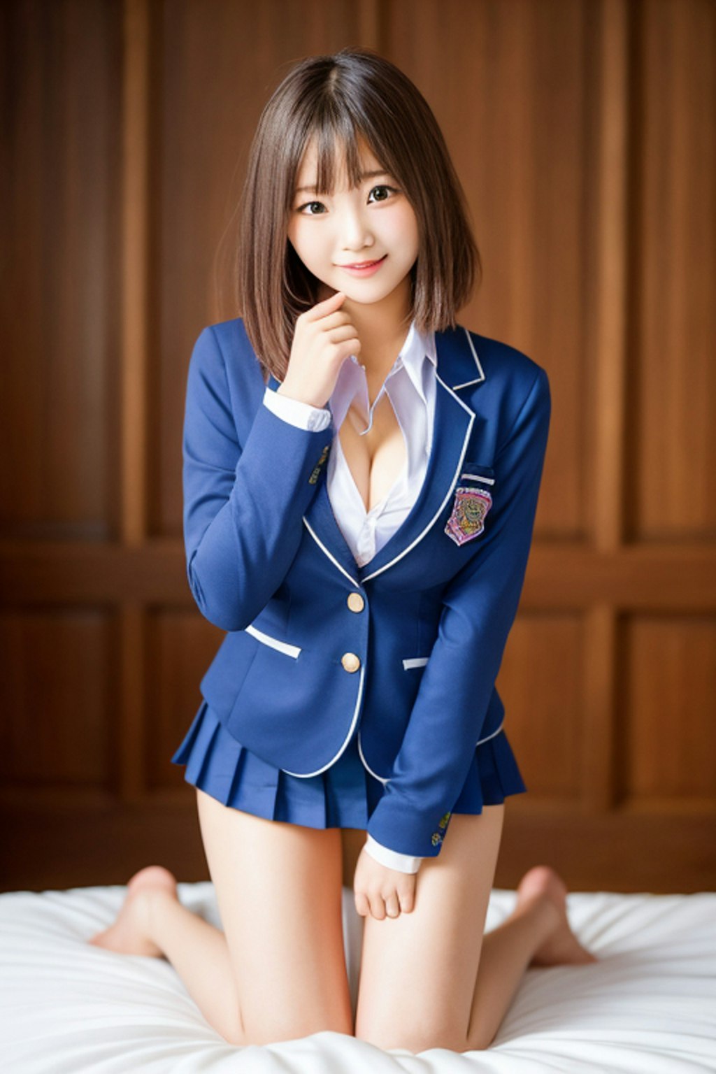 谷間見せ制服