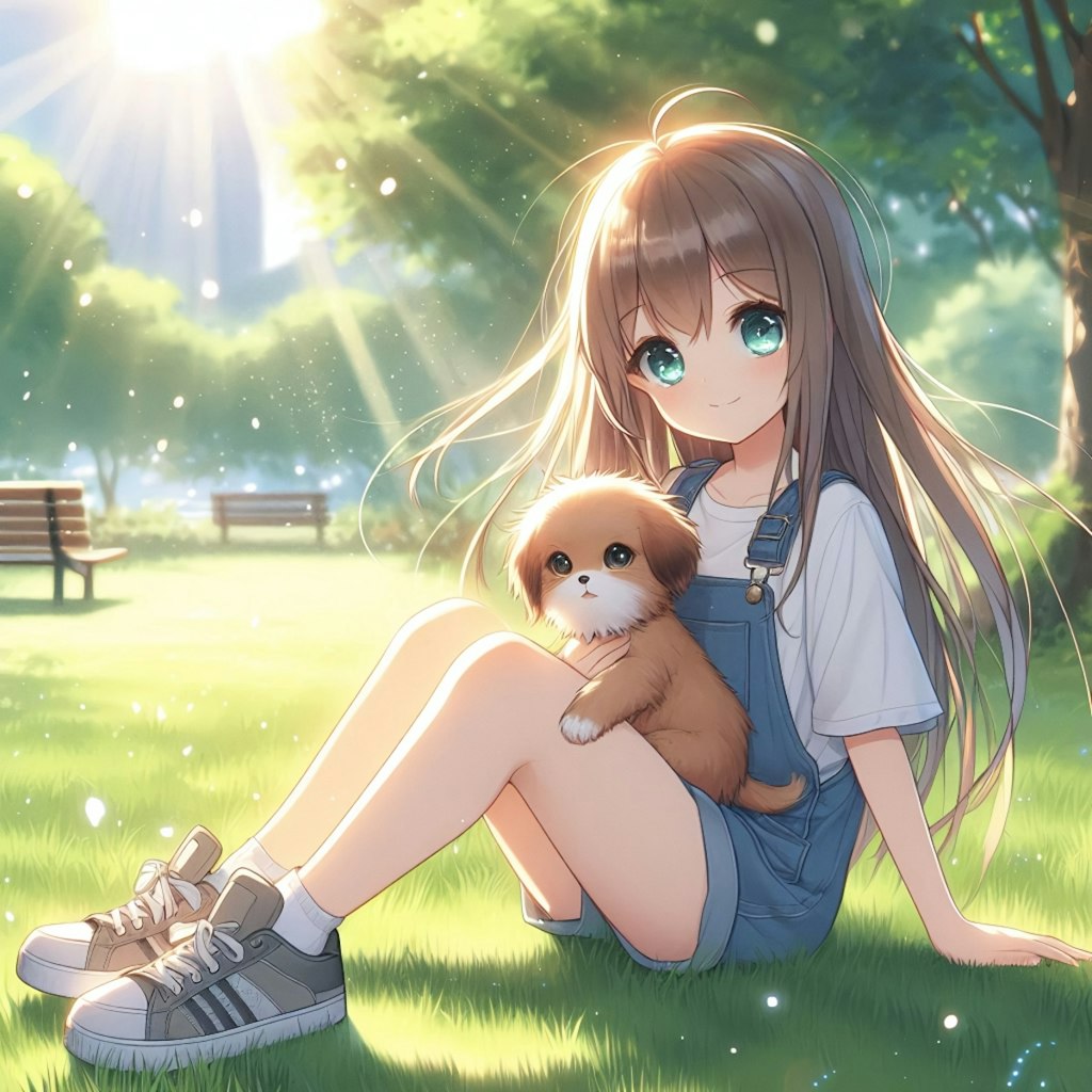 子犬と女の子🐾