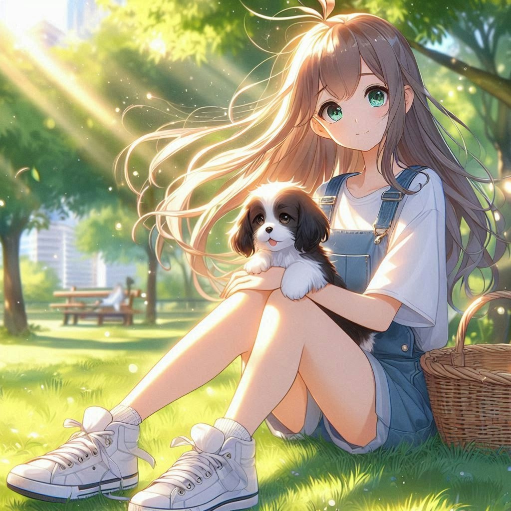 子犬と女の子🐾