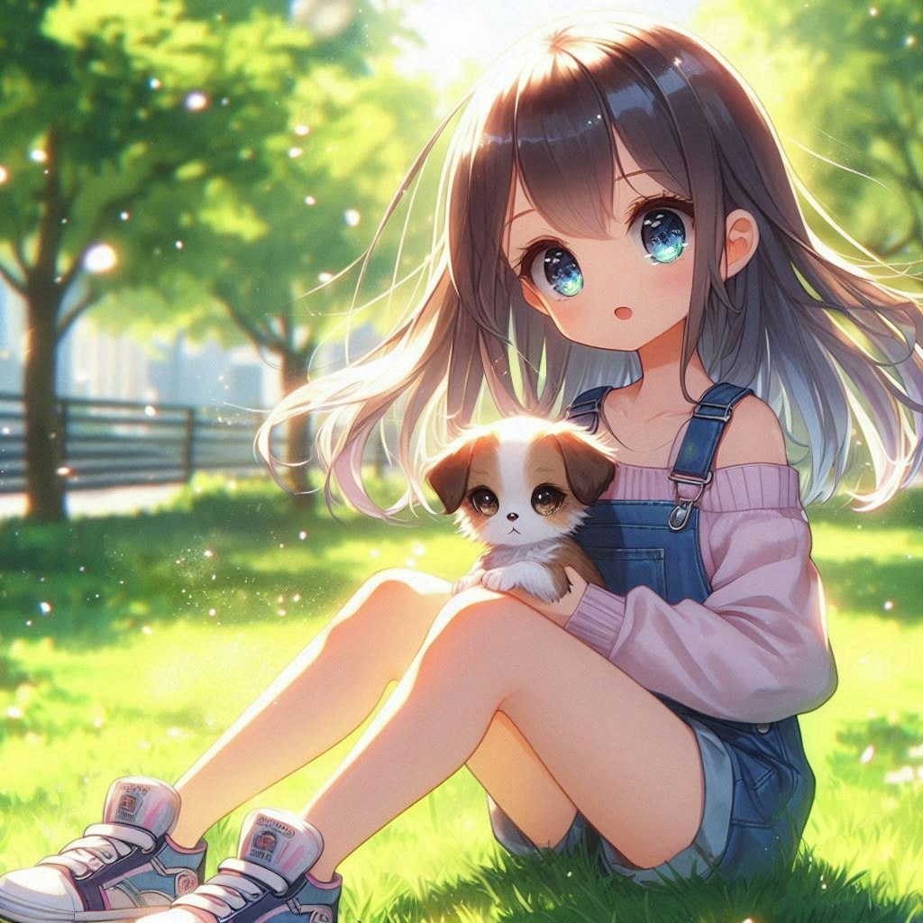 子犬と女の子🐾