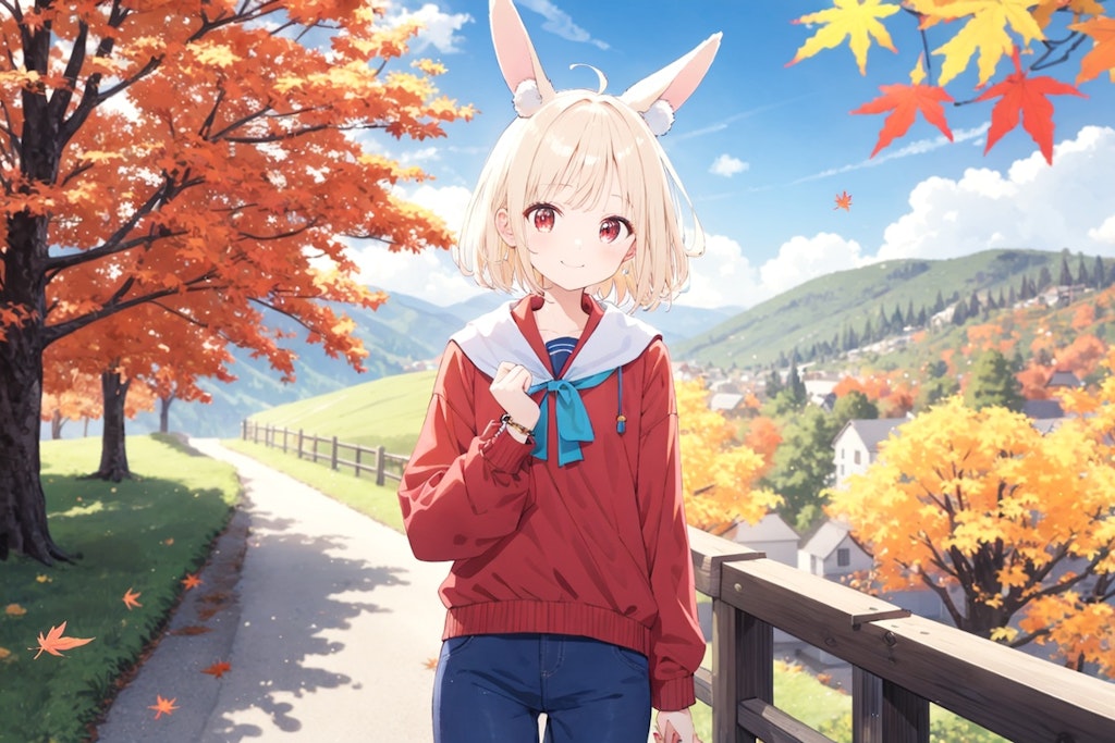 ミミ🐰🥕と紅葉🍁🍂✨