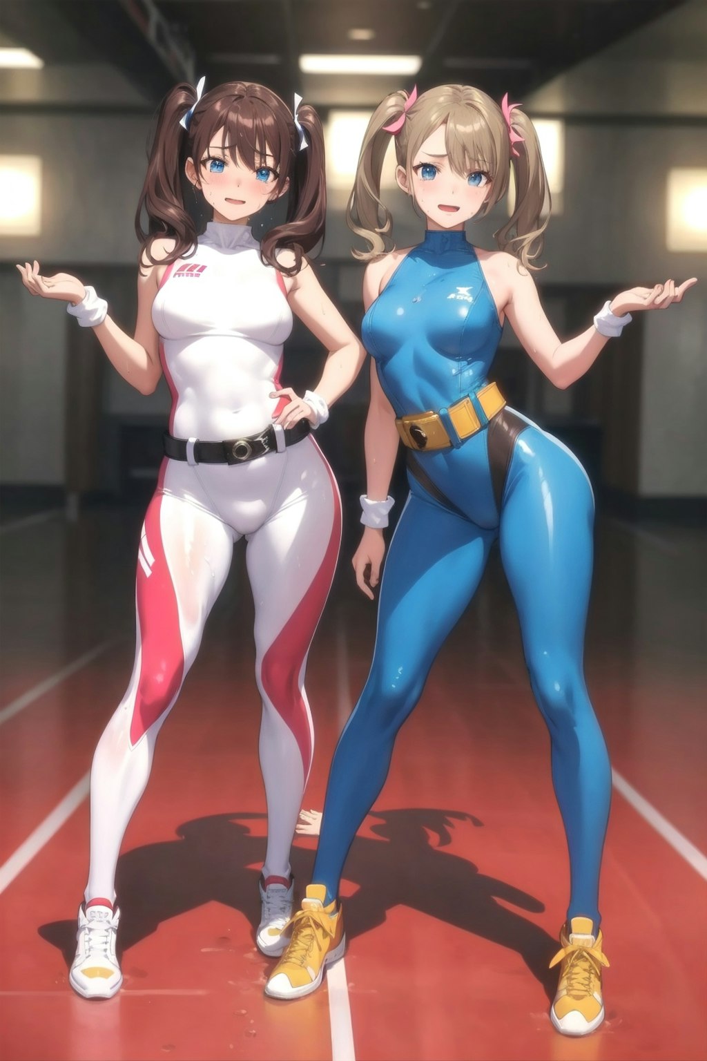 Two skintight girls