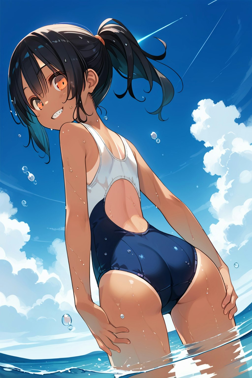 夏休みな女の子、海へ行く