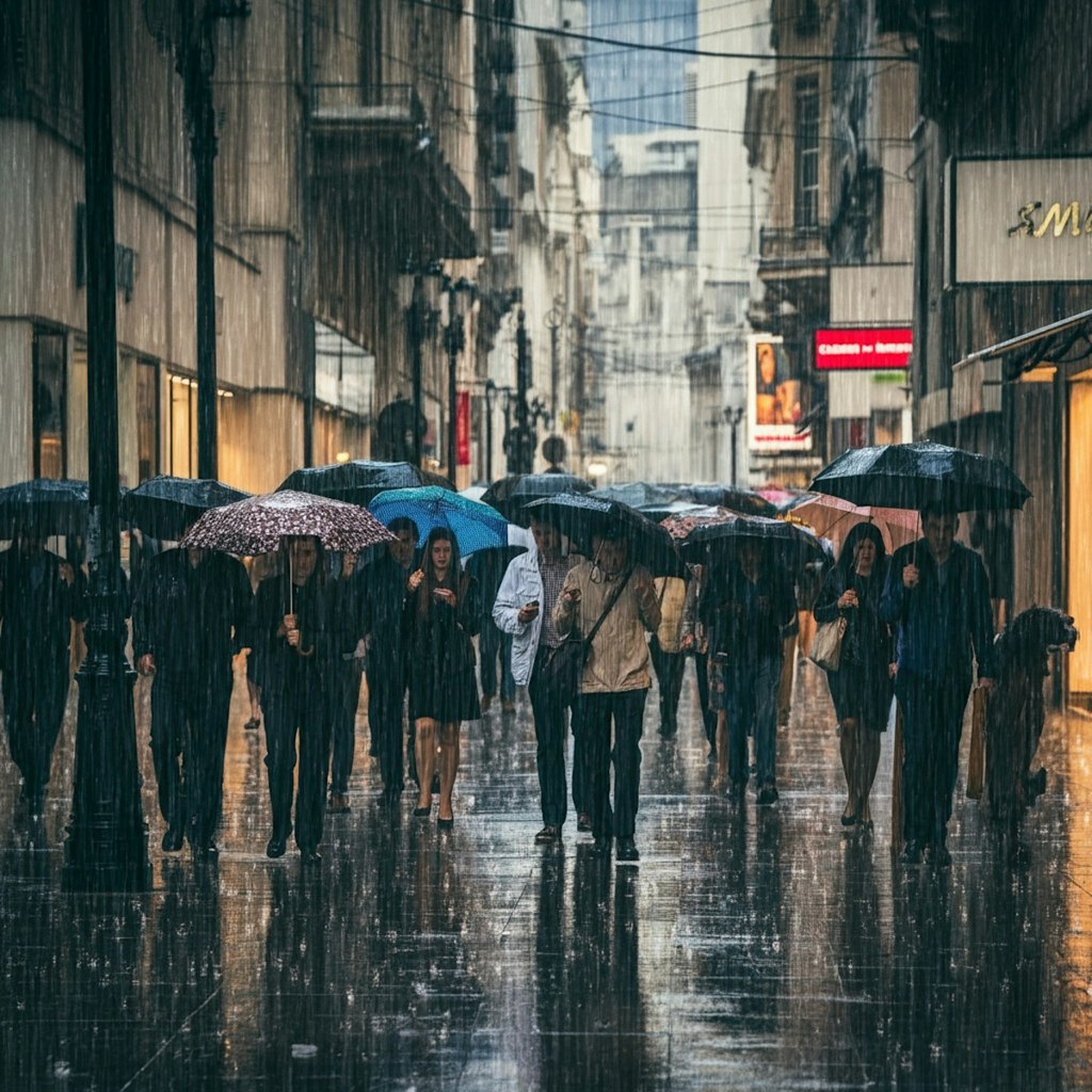 土砂降りの雨