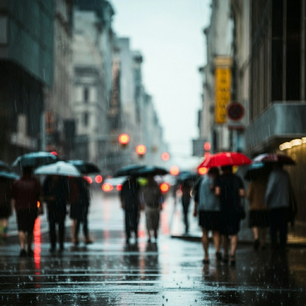 土砂降りの雨