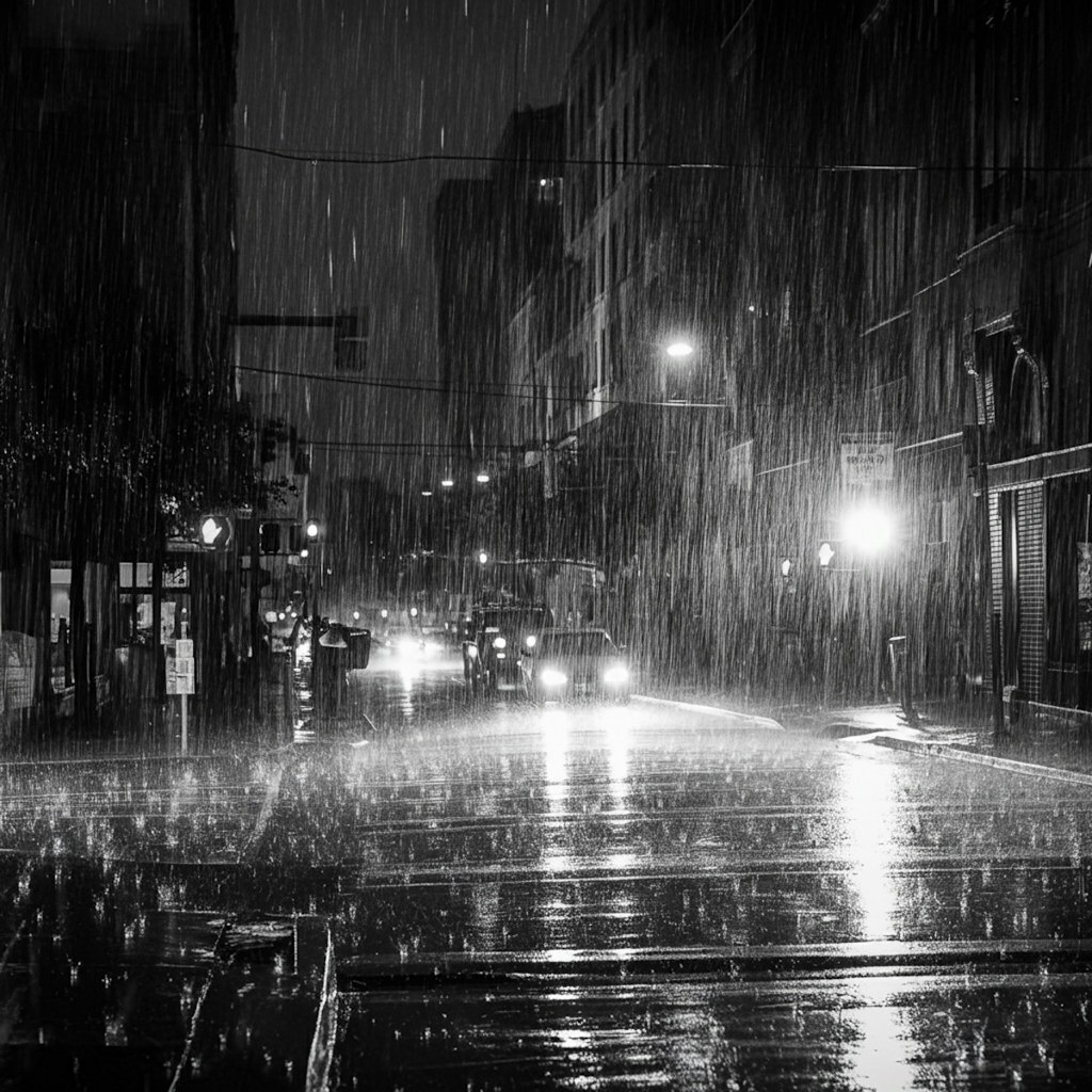 土砂降りの雨