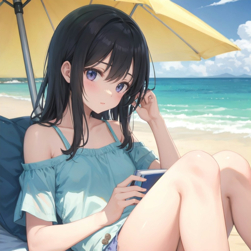 海で読書