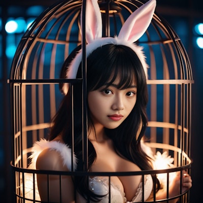 Girl in cage