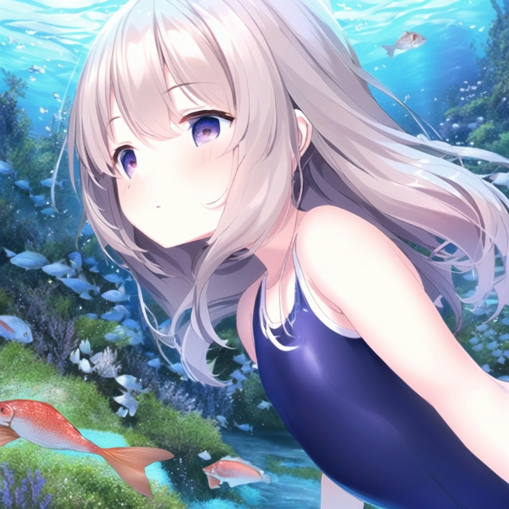 魚取りの女の子