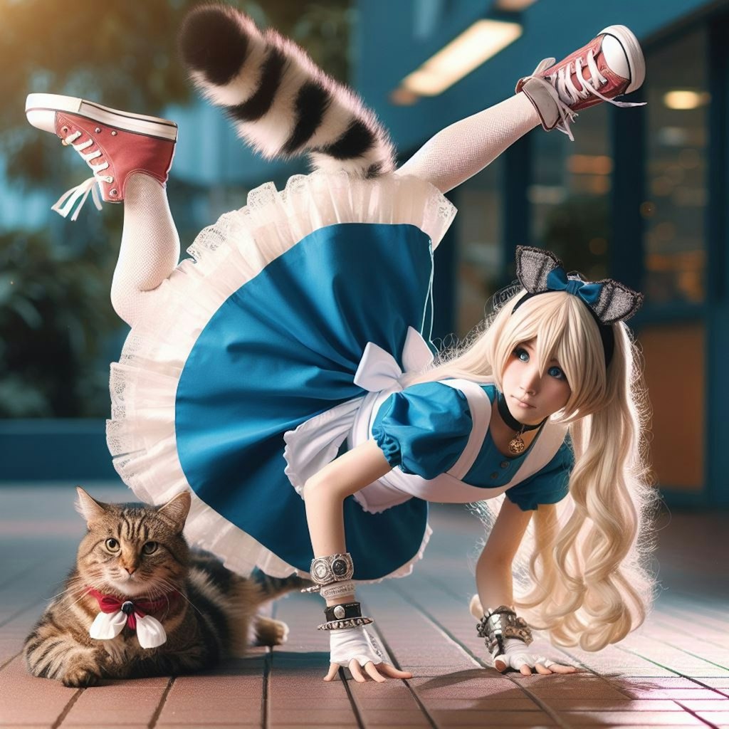 踊る国のアリスと猫