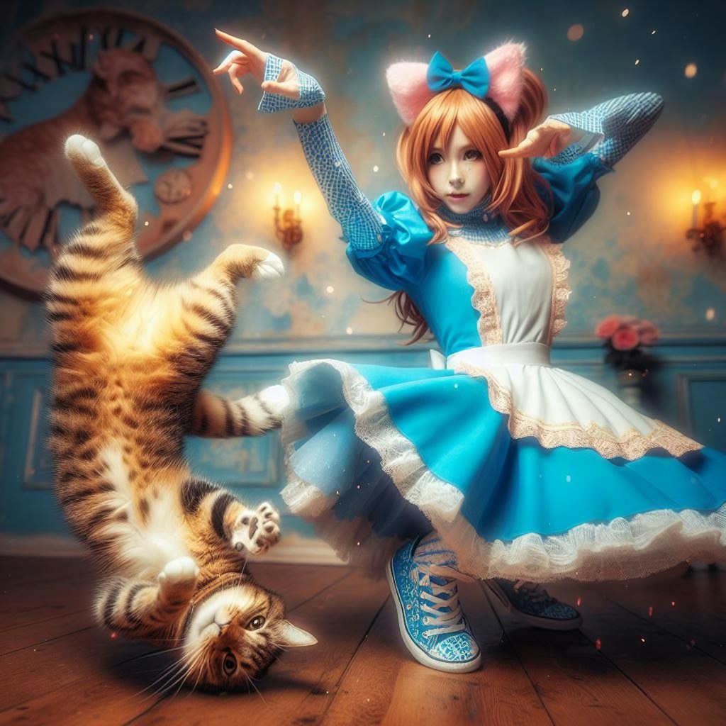 踊る国のアリスと猫