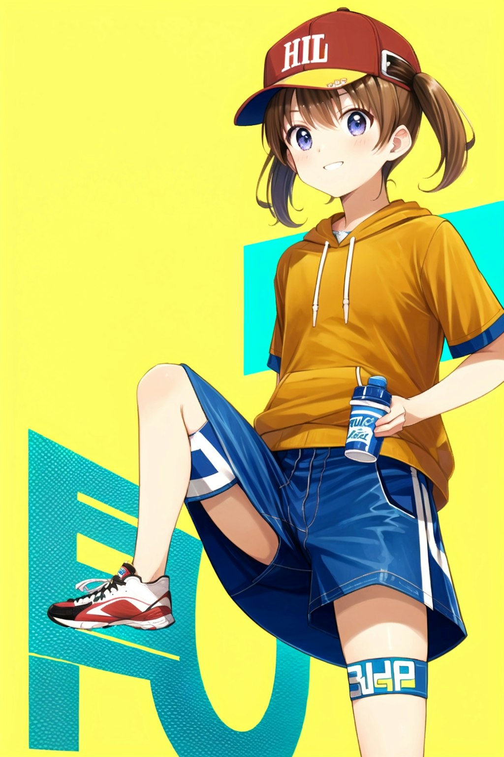 ポスターみたいで良いね　パーカーとスポーツキャップの女の子