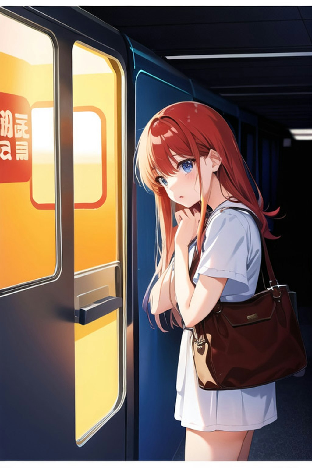 駅で迷っている女の子