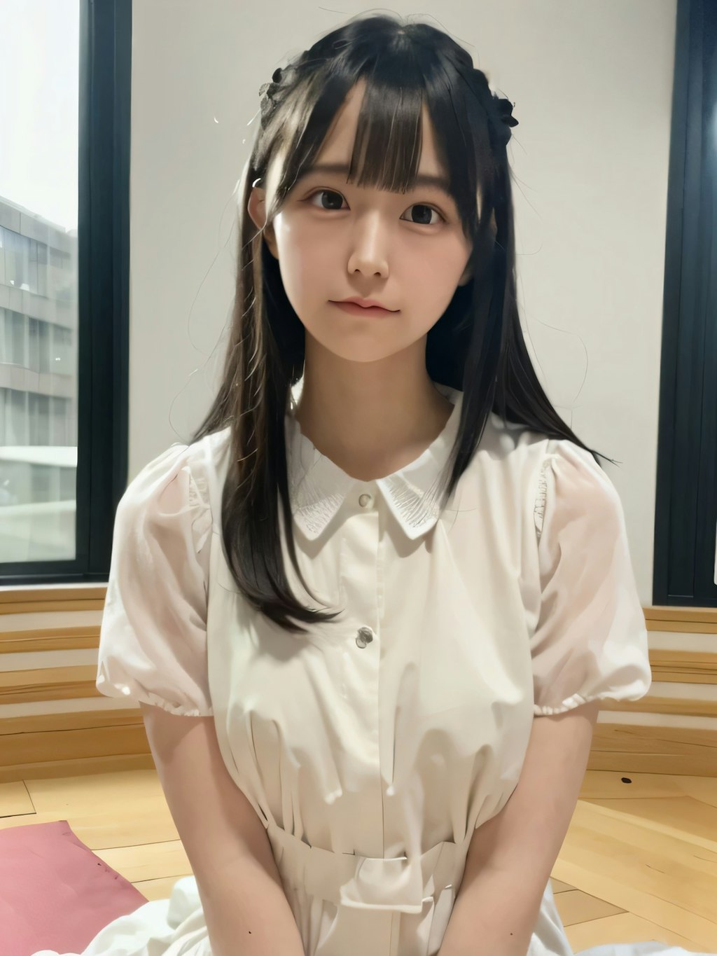黒髪ロングでワンピースの美女１９