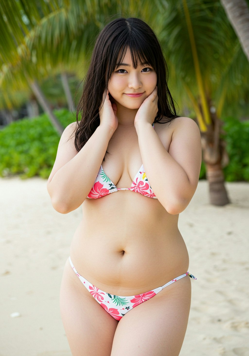 水着の女性。