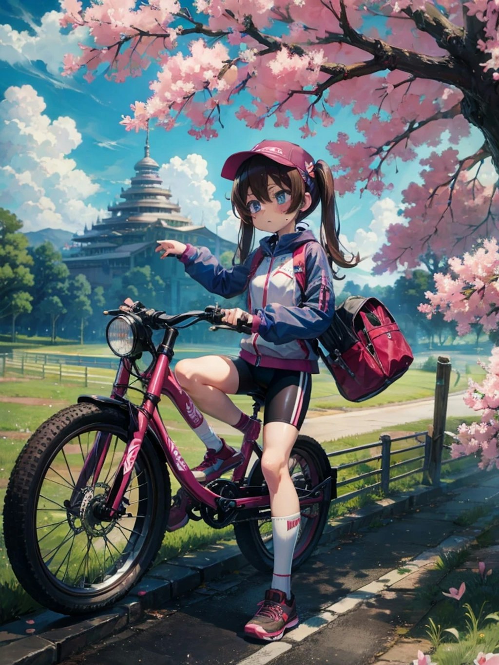 桜並木サイクリング