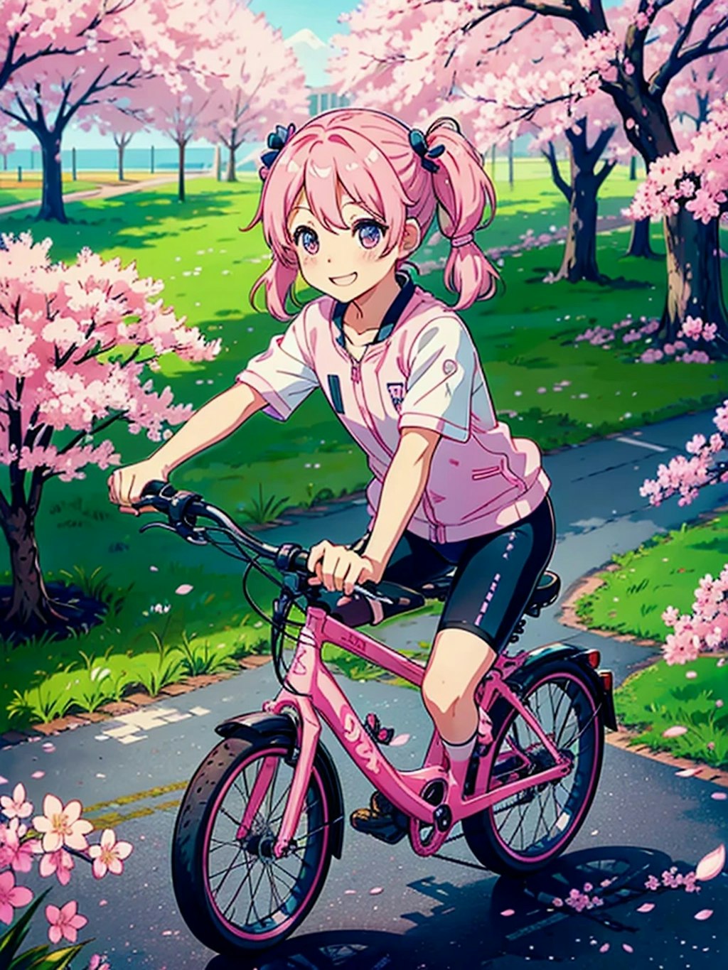 桜並木サイクリング