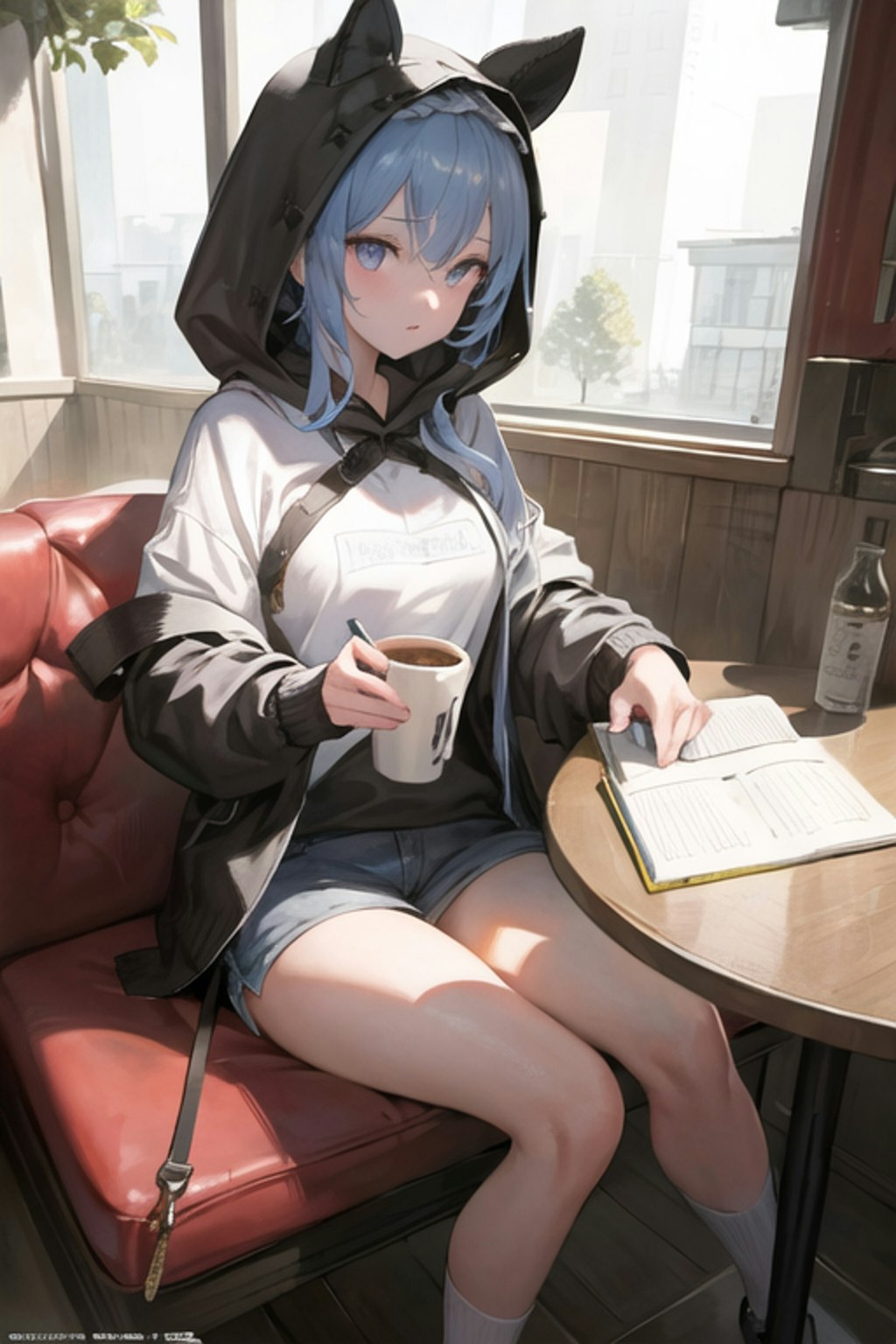 カフェでお勉強中