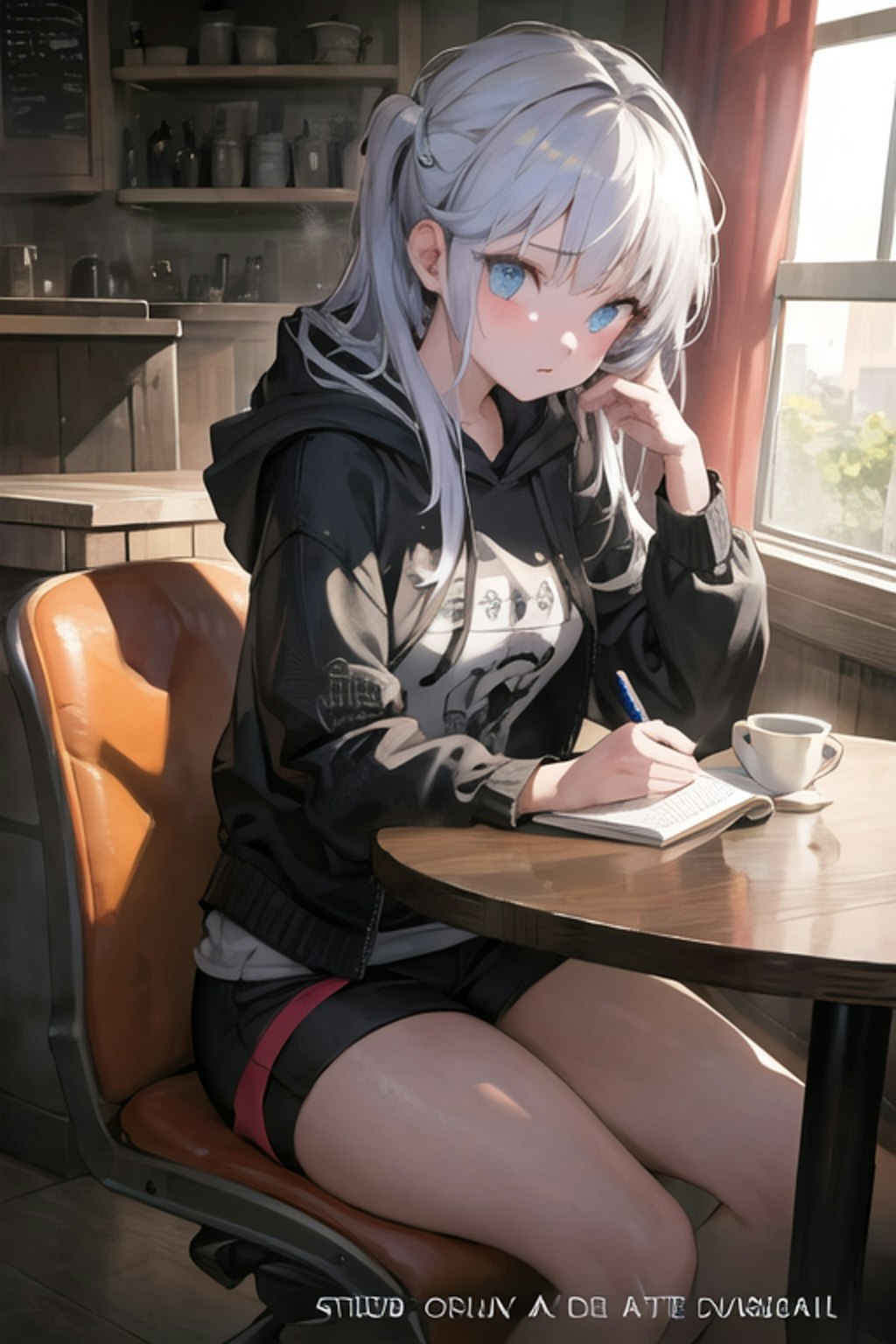 カフェでお勉強中