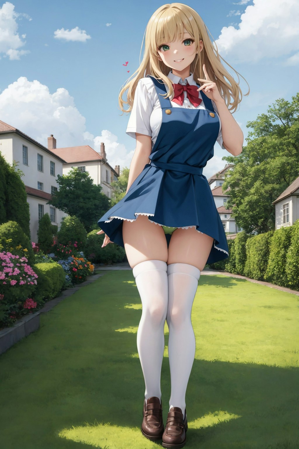 お庭でちょっとHな撮影会　ピナフォア制服編その1