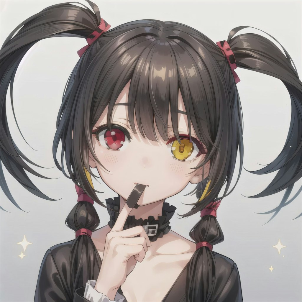 黒髪ツインテのミニキャラ２
