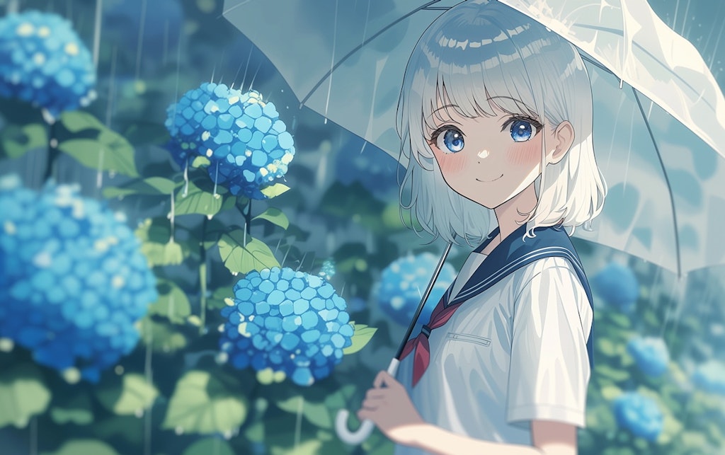 銀髪少女と天気雨