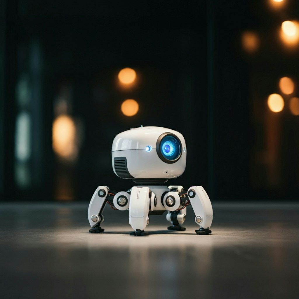 かわいい、白いロボット。