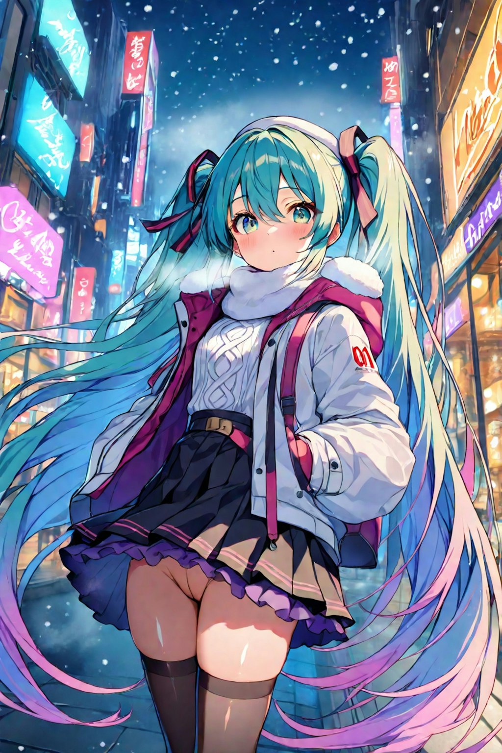 winter, snow, hatsunemiku