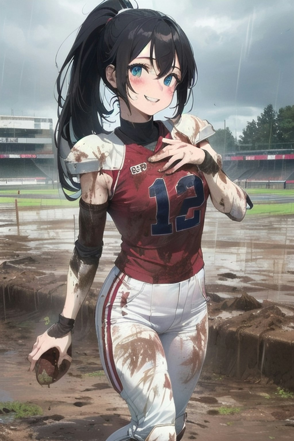 🏈泥まみれの女子アメフト 76