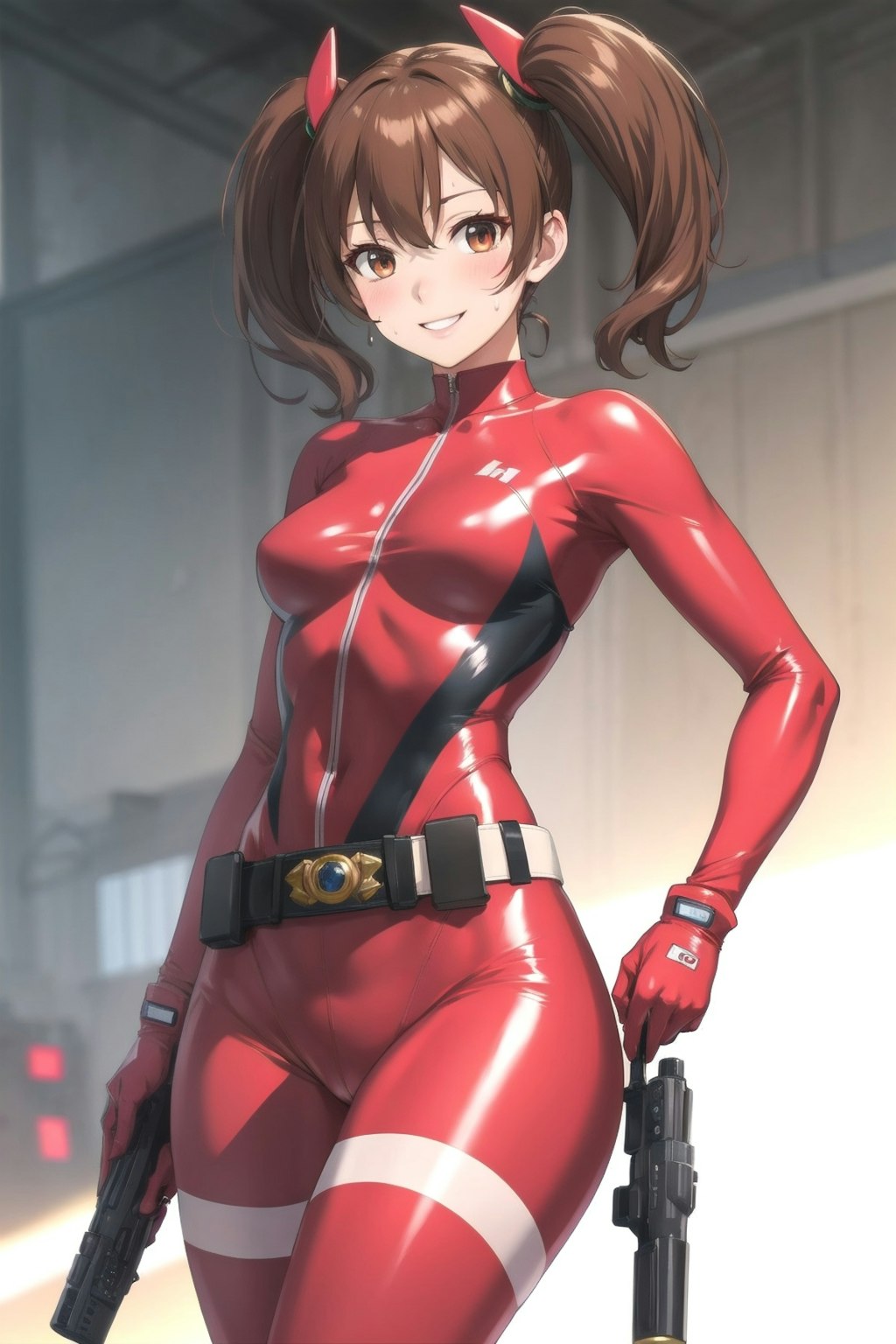 Cute skintight Sentai Heroine