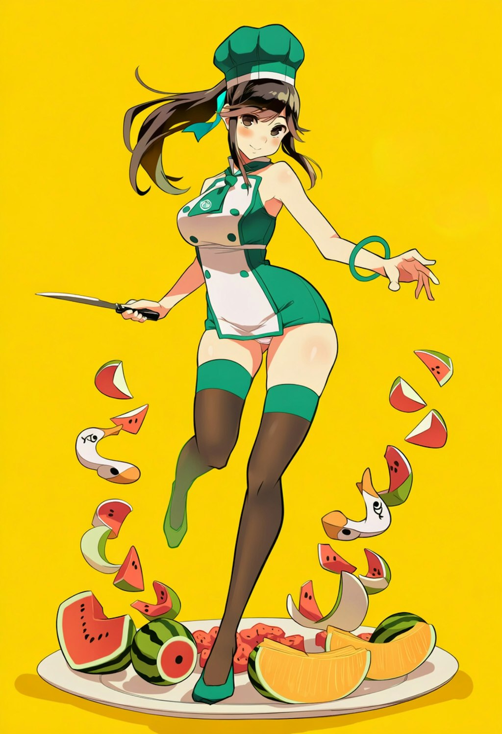 野菜、魚、肉、花屋